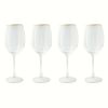 Thyme & Table 4-Piece Scalloped Wine Glass Set with Gold Rim