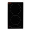 VEVOR Electric Cooktop, 2 Burners, 12'' Induction Stove Top, Built-in Magnetic Cooktop 1800W, 9 Heating Level Multifunctional Burner