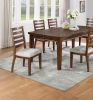 Contemporary Style 7pc Dining Set Table w 6 Drawers 6x Side Chairs Ladder Back Walnut Finish Kitchen Dining Room