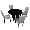 5-Piece Round Dining Table set, 43-Inch Modern Dining Table and 4 Upholstered Chairs for Dining Room, Kitchen Room, Living Room, Easy Assembly