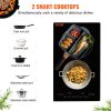 VEVOR Electric Cooktop, 2 Burners, 12'' Induction Stove Top, Built-in Magnetic Cooktop 1800W, 9 Heating Level Multifunctional Burner